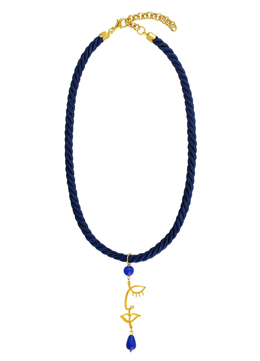 Collana Passamaneria Cordoncino Viso Blu - Lebole Maison