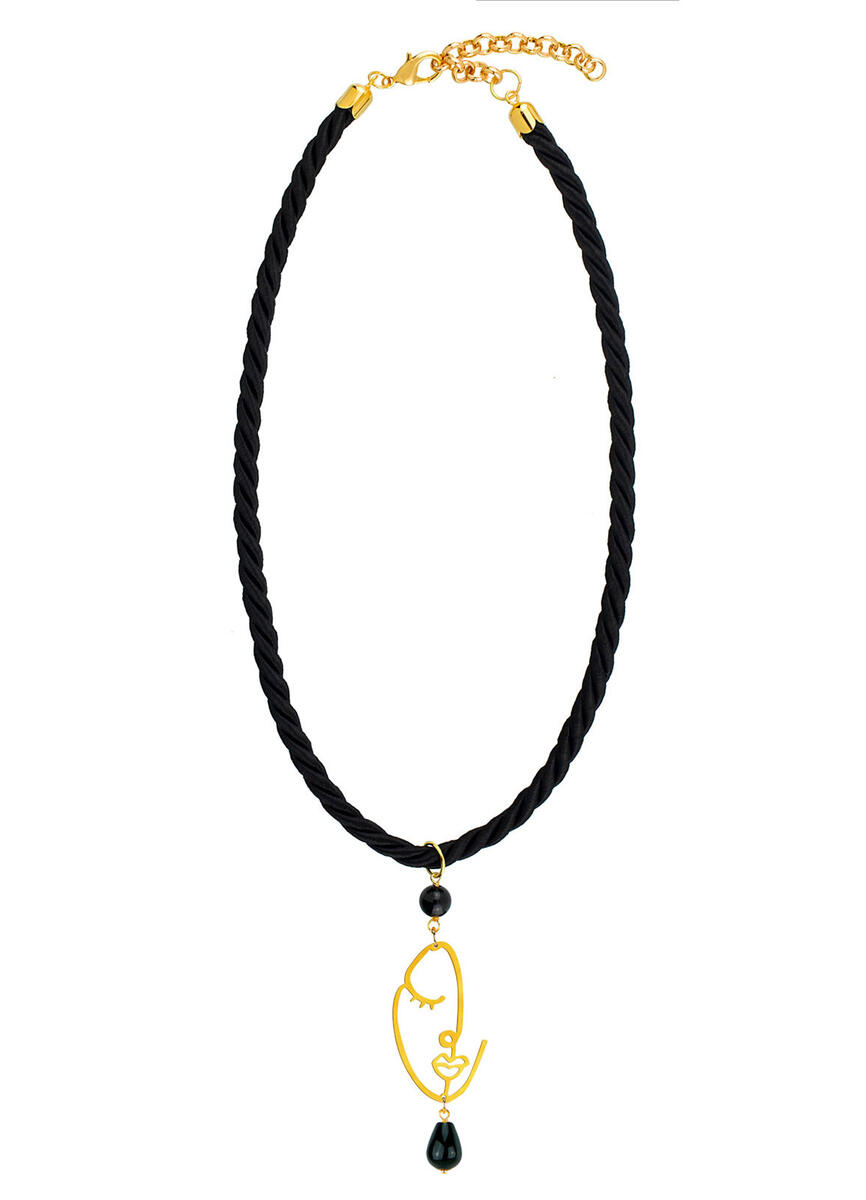Collana Passamaneria Cordoncino Viso Nero - Lebole Maison