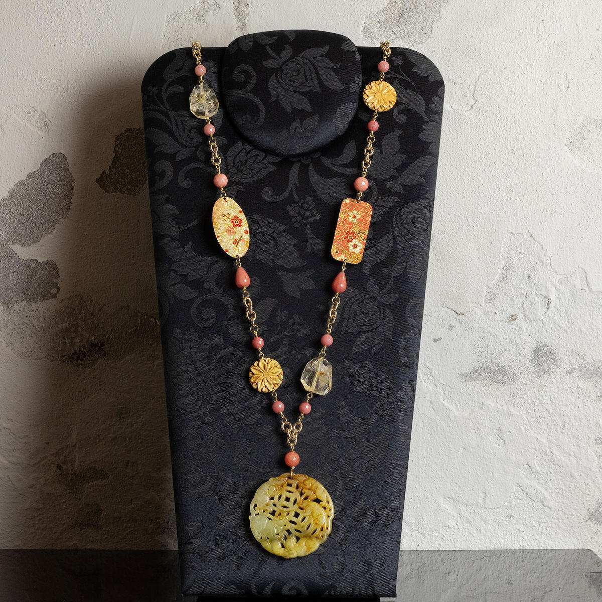 Collana Solo Io Fiori Rosa Sfumato - Lebole Maison