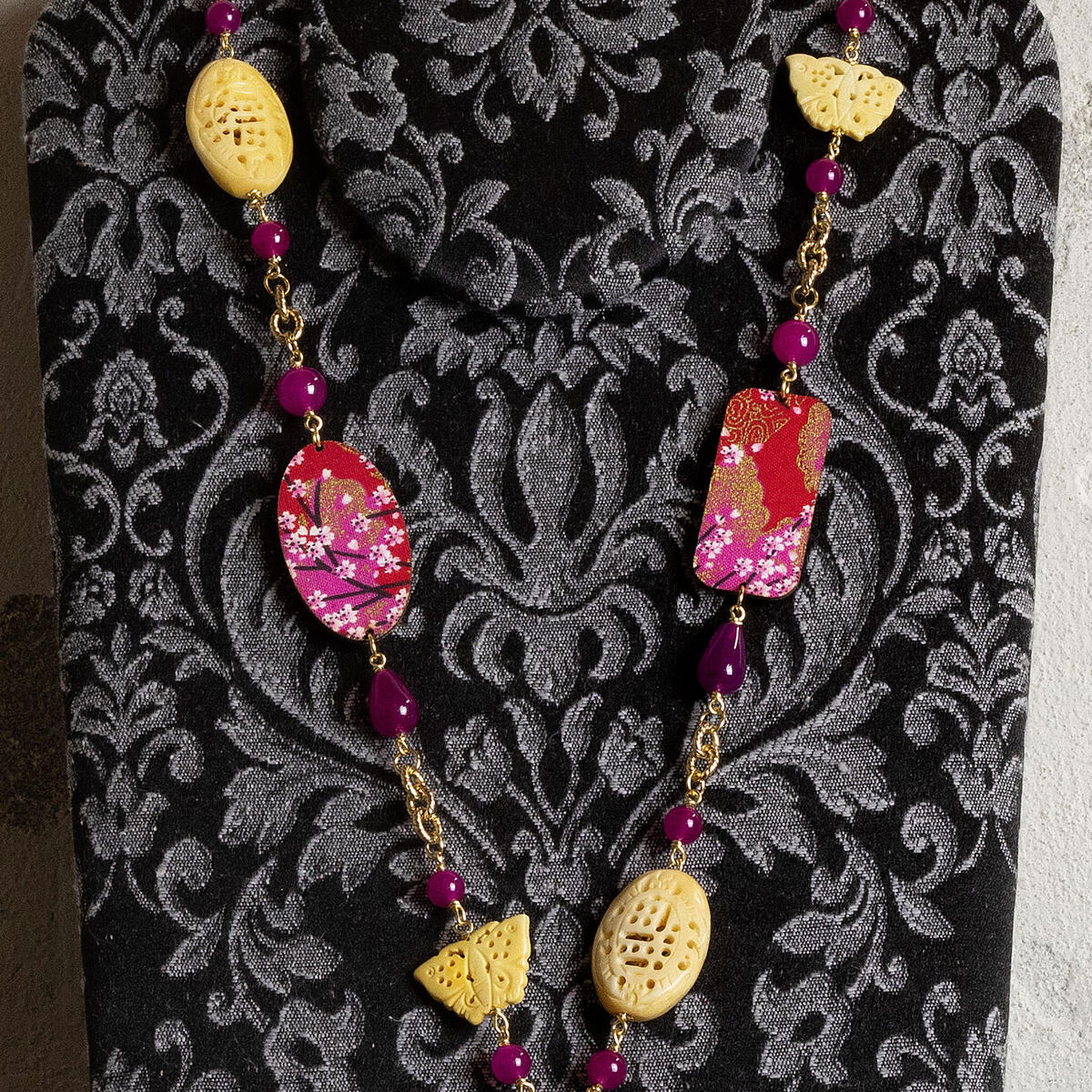 Collana Solo Io Farfalle E Fiori Rubino - Lebole Maison
