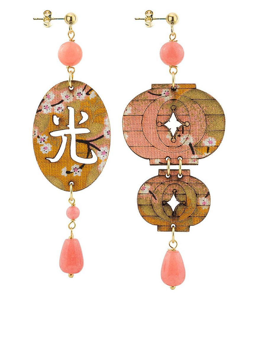 Orecchini Lanterna Rosa Sfaccettato - Lebole Maison