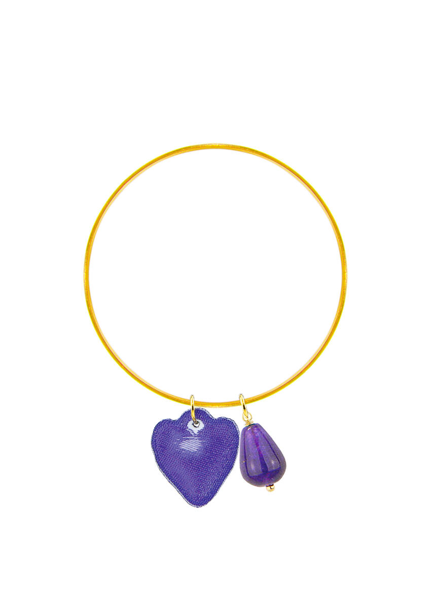 Bracciale Rigido Shape Cuore Viola - Lebole Maison
