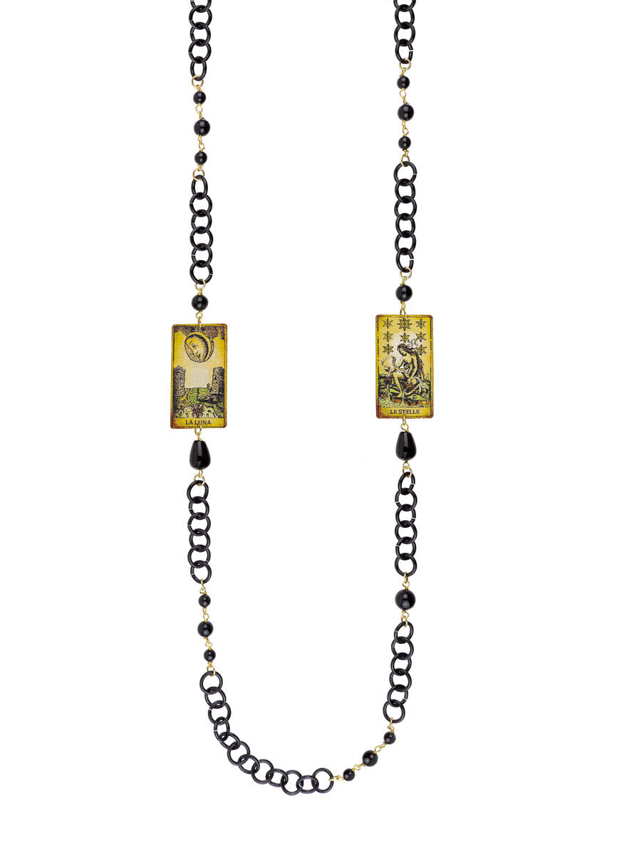 Collana Lebolina Classico Luna E Stelle Nero - Lebole Maison