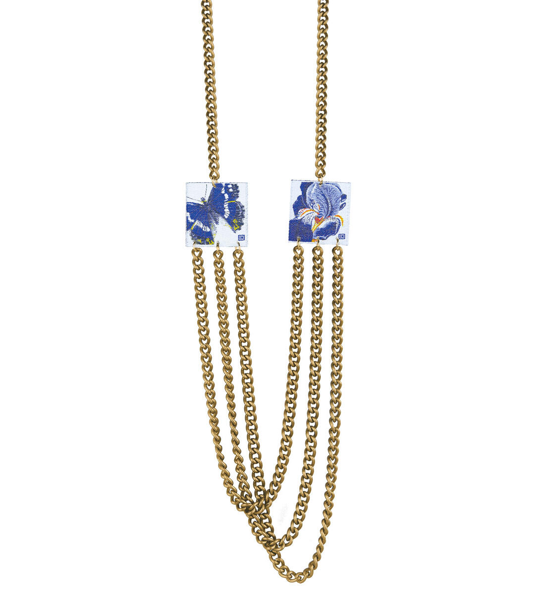 Collana Tre Fili Farfalla Blu - Lebole Maison