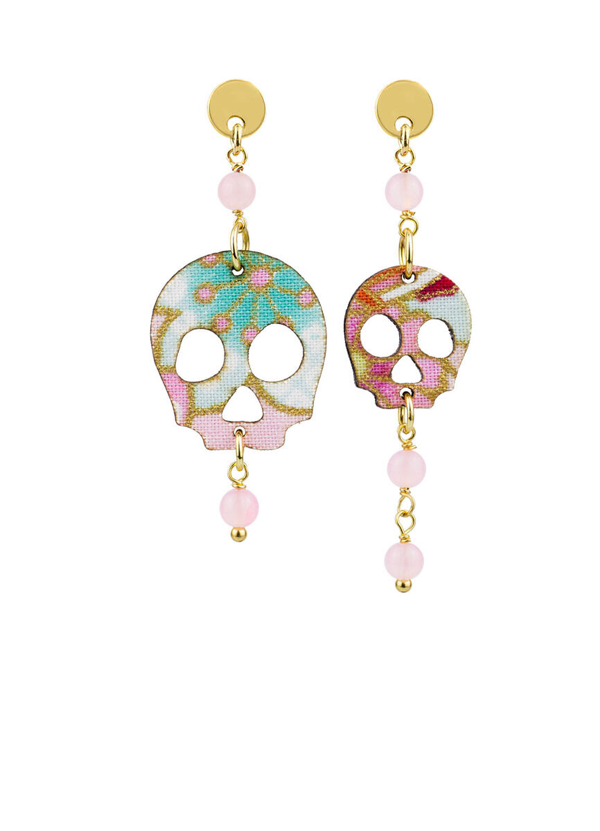 Orecchini Teschio Mini Rosa - Lebole Maison