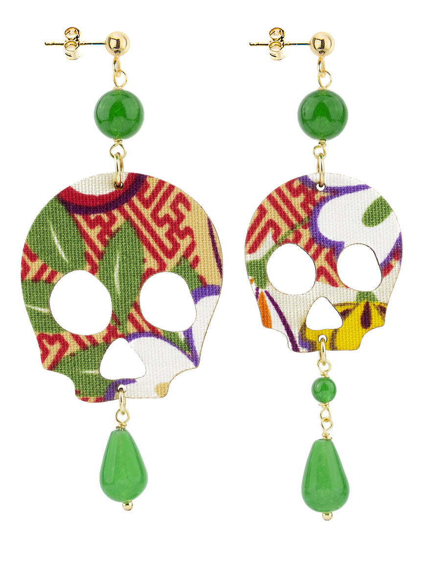 Orecchini Teschio Grande Verde - Lebole Maison