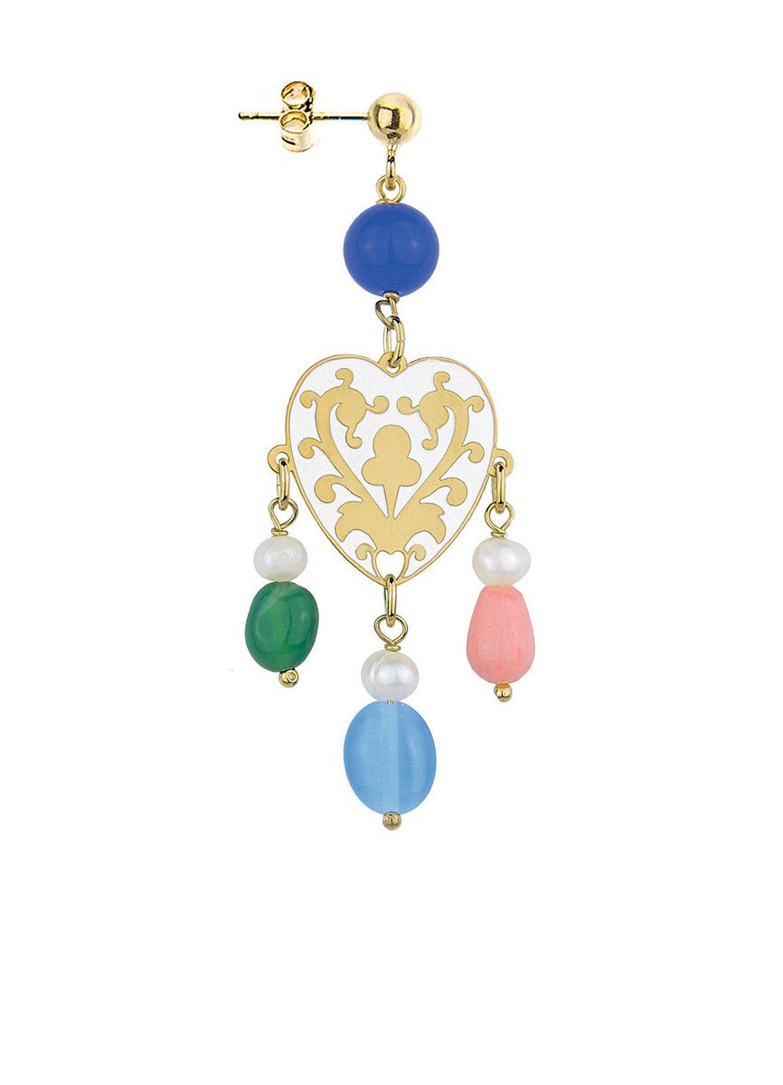 Colored Enamel Heart Earring - Lebole Maison