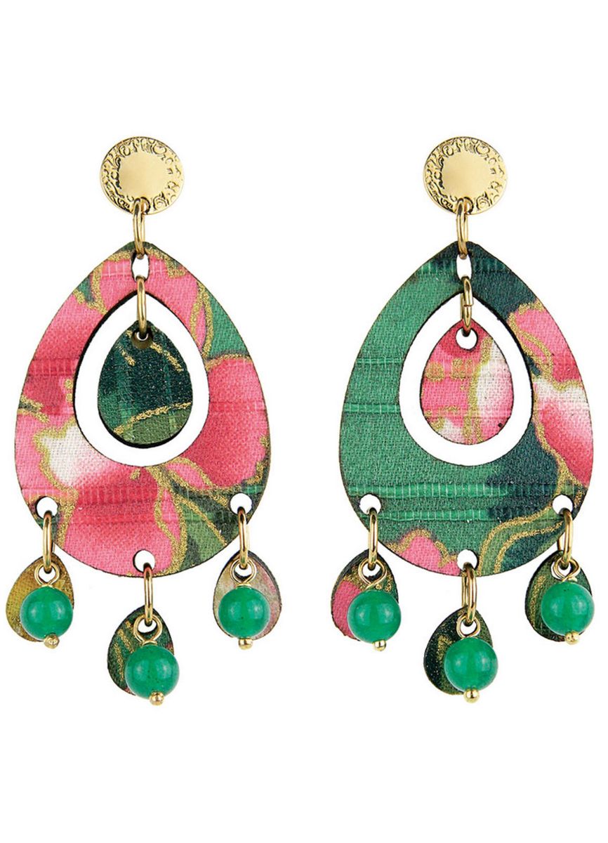 Orecchini Tan Mono Ovale Verde - Lebole Maison