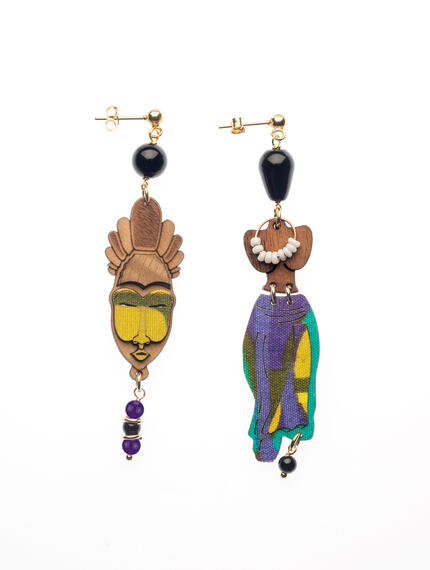 Orecchini Pagne Seta Piccolo Viola - Lebole Maison