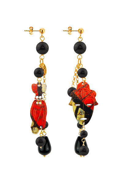 Black Tuft Pagne Earrings - Lebole Maison