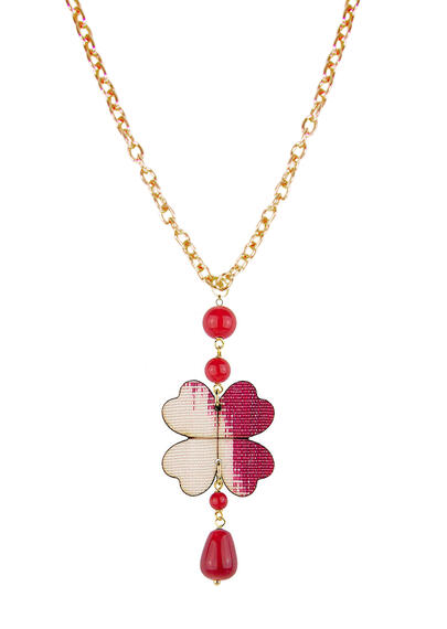 Collana Quadrifoglio Rubino - Lebole Maison