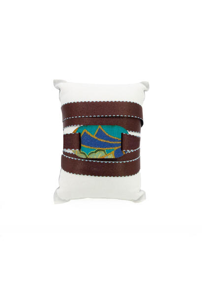 Bracciale Tessuto Kimono Piccolo Marrone - Lebole Maison