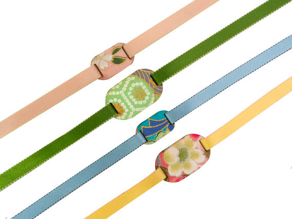 Bracciale Tessuto Kimono Piccolo Rosa - Lebole Maison