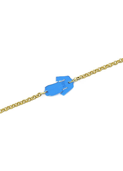Light Blue Plexi Kimono Bracelet - Lebole Maison