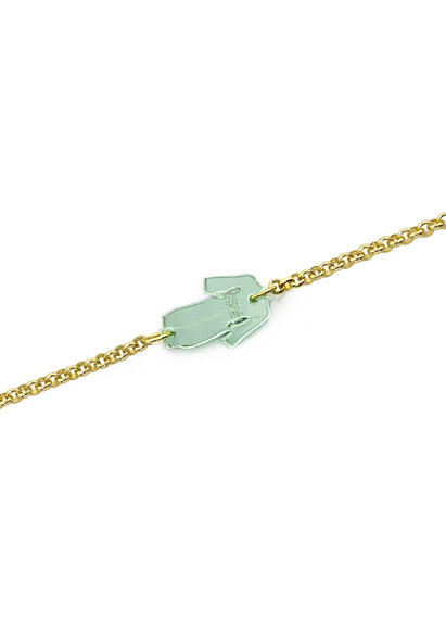 Jade Green Plexi Kimono Bracelet - Lebole Maison