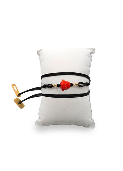 Bracciale Buddha Rosso Nero - Lebole Maison