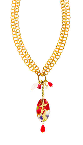 Collana Doppia Kanji Amicizia Rubino - Lebole Maison