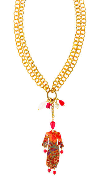 Collana Doppia Kimono Rubino - Lebole Maison