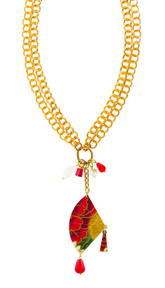 Collana Doppia Ventaglio Rubino - Lebole Maison