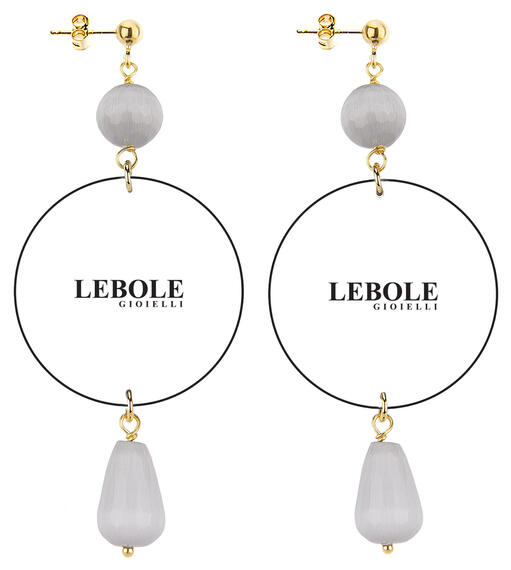 Classic Light Grey Tortoiseshell Earrings - Lebole Maison