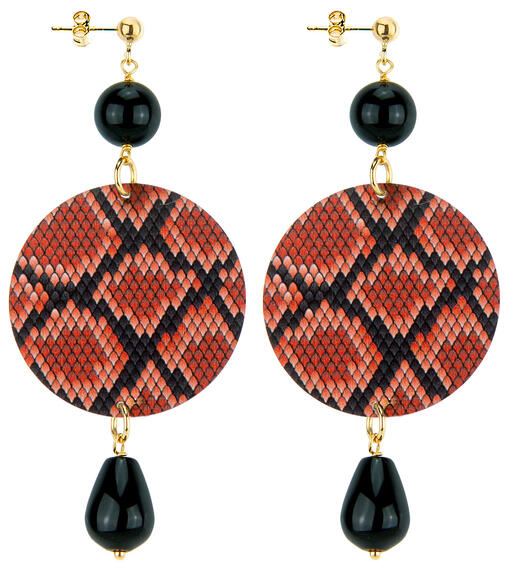 Classic Black Python Earrings - Lebole Maison