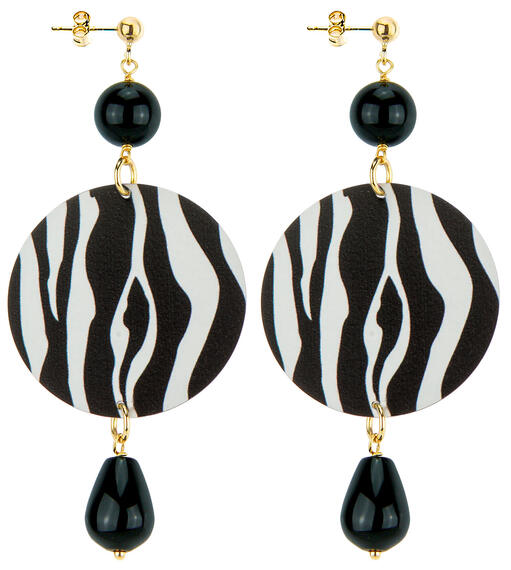 Classic Black Zebra Earrings - Lebole Maison