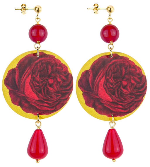 Orecchini Rosa Rossa Classico Rubino - Lebole Maison