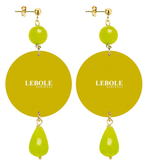 Classic Acid Green Lotus Flower Earrings - Lebole Maison