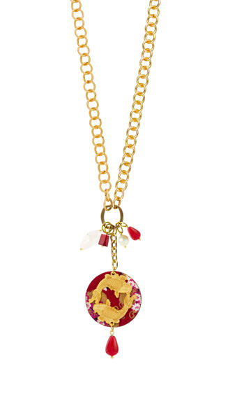 Double Ruby Carp Necklace - Lebole Maison