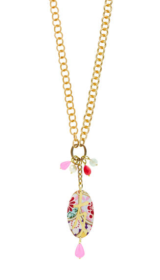 Double Kanji Friendship Necklace In Neon Pink - Lebole Maison
