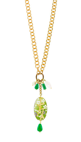Green Friendship Double Kanji Necklace - Lebole Maison