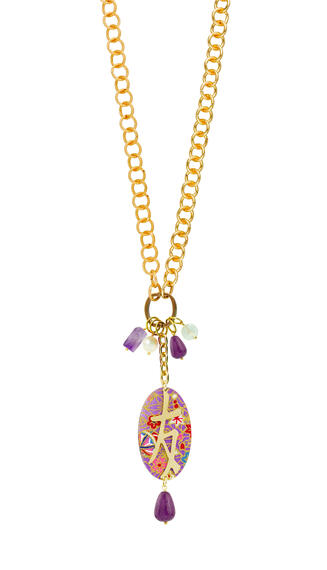 Purple Friendship Double Kanji Necklace - Lebole Maison