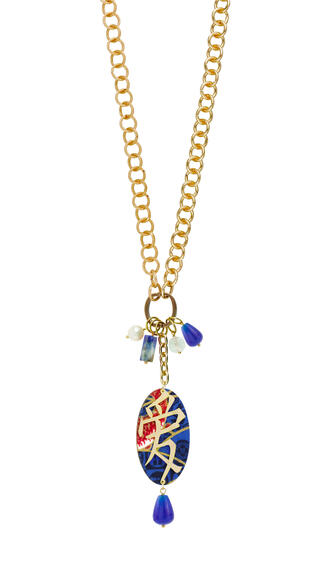 Blue Love Double Kanji Necklace - Lebole Maison