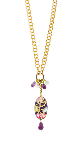 Purple Love Double Kanji Necklace - Lebole Maison
