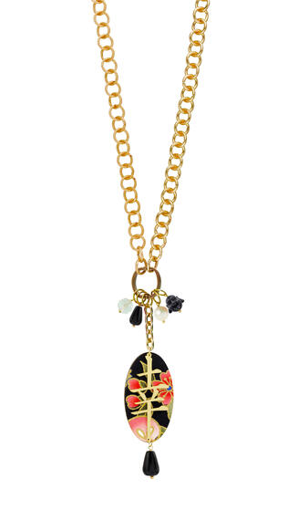 Black Kanji Lucky Openable Ring Necklace - Lebole Maison