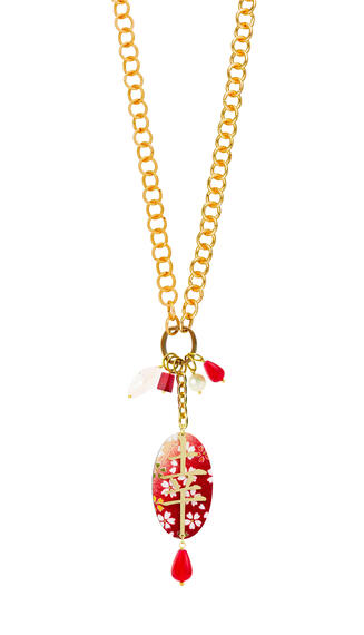Ruby Lucky Double Kanji Necklace - Lebole Maison