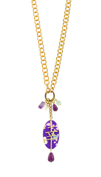 Purple Lucky Double Kanji Necklace - Lebole Maison