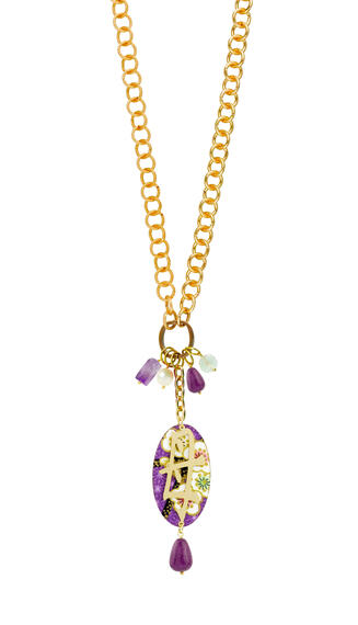 Purple Mom Double Kanji Necklace - Lebole Maison