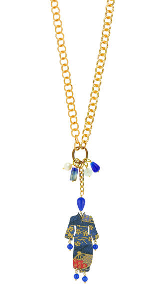 Collana Doppia Kimono Blu - Lebole Maison