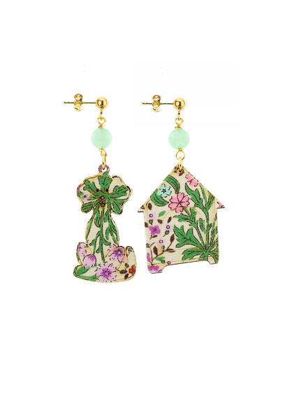Orecchini Cane E Cuccia Mini Verde Giada - Lebole Maison