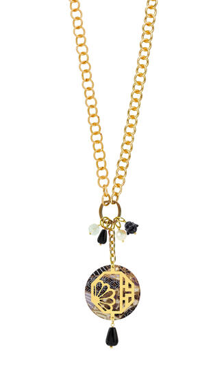 Collana Doppia Fiore Nero - Lebole Maison