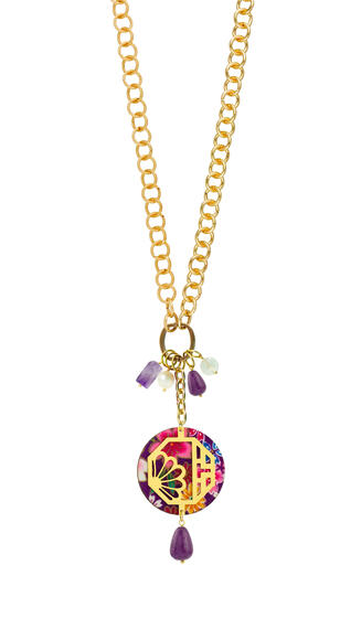 Collana Doppia Fiore Viola - Lebole Maison