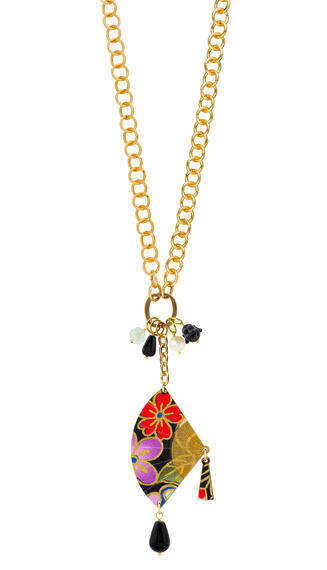 Collana Doppia Ventaglio Nero - Lebole Maison