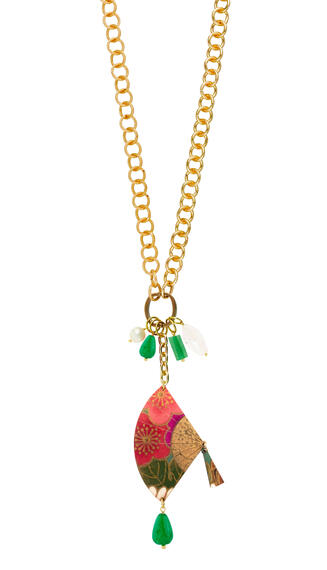 Collana Doppia Ventaglio Verde - Lebole Maison