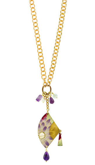 Collana Doppia Ventaglio Viola - Lebole Maison