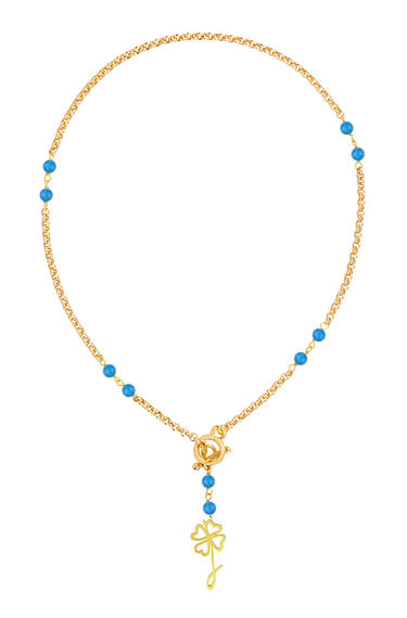 Collana Girocollo Quadrifoglio Azzurro - Lebole Maison