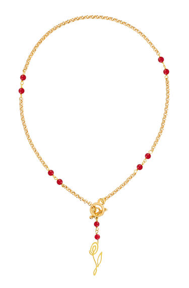 Collana Girocollo Fiore Rubino - Lebole Maison
