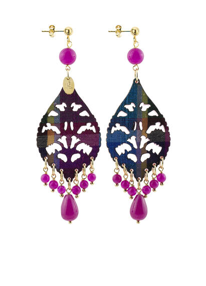 Orecchini Chandelier Goccia Lunga Plexi Fucsia - Lebole Maison