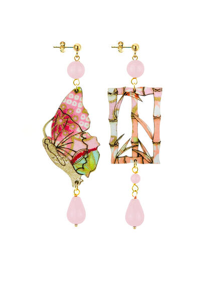 Orecchini Farfalla Bamb&ugrave; Rosa - Lebole Maison