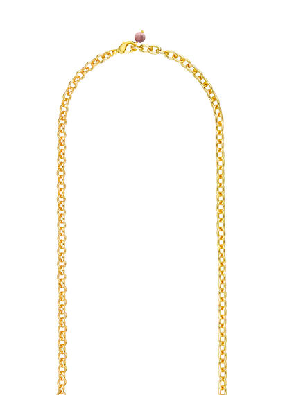 Collana Lunga Viso Pietre Rosa - Lebole Maison
